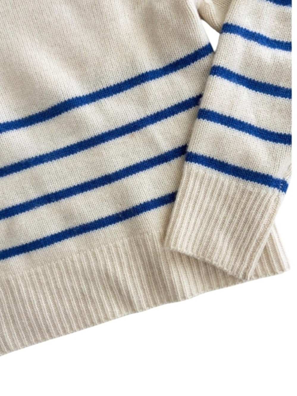 Frame Clean Stripe Cashmere Sweater Jet Stream Multi XL - Picture 5 of 8